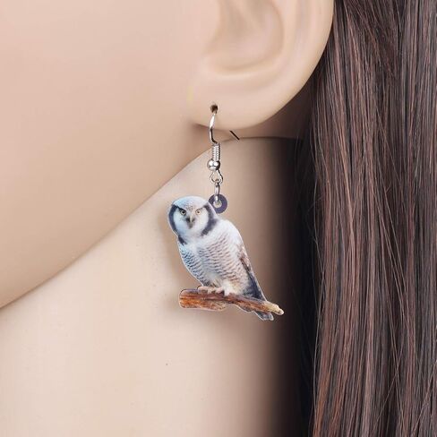 BONSNY Drop Dangle Cute Fun Brown Owl Earrings Bird Jewelry For Women Girls Kids Gift Charms in Saudi Arabia