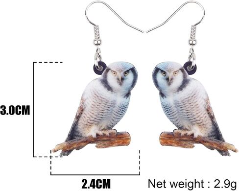 BONSNY Drop Dangle Cute Fun Brown Owl Earrings Bird Jewelry For Women Girls Kids Gift Charms in Saudi Arabia