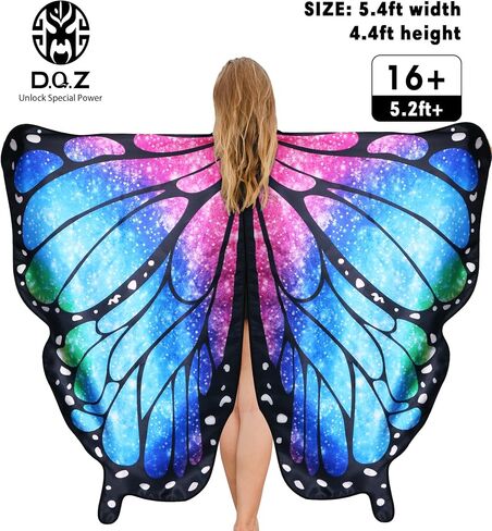D.Q.Z Double Sided Butterfly Wings for Women Girls Cosplay, Fairy Dreamy Dress-Up Wings Shawls for Adults Halloween Party in Kuwait