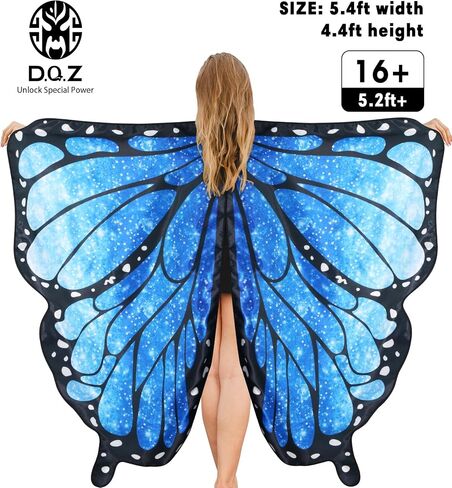 D.Q.Z Double Sided Butterfly Wings for Women Girls Cosplay, Fairy Dreamy Dress-Up Wings Shawls for Adults Halloween Party in Kuwait