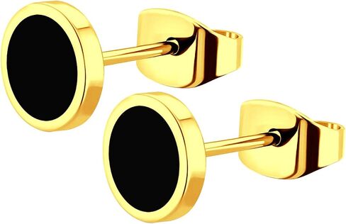 555Jewelry أقراط من الفولاذ المقاوم للصدأ لطيفة وصغيرة الحجم على شكل زر دائري للنساء والفتيات in Saudi Arabia