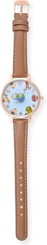 Accutime Nickelodeon Rugrats Adult Women's Analog Watch - Faux Brown Leather, Glass Dial Face, Gold Mattle Case, Female, Analog Wrist Watch in Brown (Model: NIC5023AZ) in Saudi Arabia