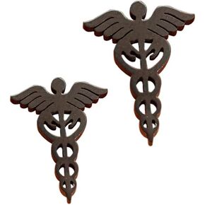 Vintage Fashion Caduceus Medicine Symbol Stud Earrings Stainless Steel Snake Earrings for Doctor Nurse Best Gift