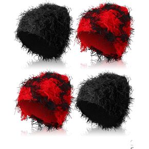 Shihanee 4 Pcs Distressed Balaclava Unisex Knitted Beanie Fuzzy Winter Warm Outdoor Winter Hat Knit Beanie Cap for Men Women in Kuwait