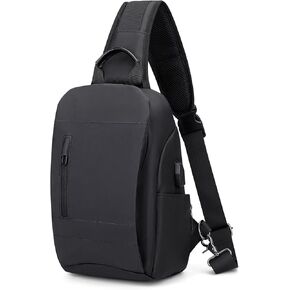 حقيبة ظهر WITZMAN سلينغ للرجال من النايلون للسفر وحقيبة ظهر مقاومة للماء وخفيفة الوزن وحزام واحد كاجوال للمشي لمسافات طويلة (BN002 أسود) in Kuwait