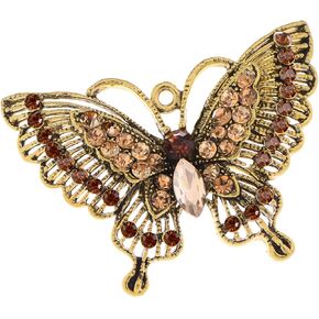 Alilang Antique Inspire Grey Silvery Tone Crystal Rhinestones Butterfly Pin Brooch