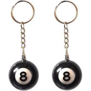 Qunqin 2 pcs Black 8 Ball Keychain Creative Key Chain Diameter 1.26 In Pendant Decorative Keychain Keyrings Keychains Accessories in Kuwait