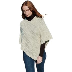 سترة أران للسيدات من بونشو الأيرلندي مصنوعة في أيرلندا من صوف ميرينو بنسيج تقليدي in Kuwait