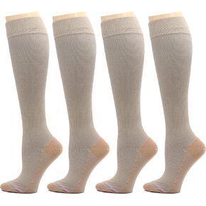 جوارب نسائية مضغوطة من النحاس العلاجي المتدرج من دكتور موشن، شريط غير مربوط، درزات ناعمة عند أصابع القدم، 4 أزواج in Kuwait