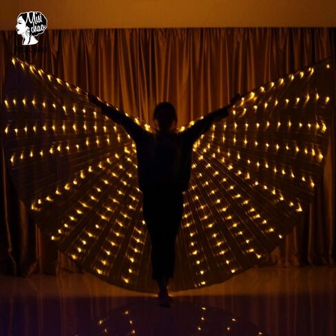 MISI CHAO LED للرقص الشرقي تضيء جناح Isis Glow Angel Dancing Wings Party Club Wear in Kuwait