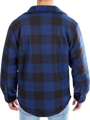 Smith's Workwear Men's Sherpa-Lined Plaid Fleece Shirt Jacket in Saudi Arabia