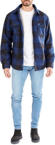 Smith's Workwear Men's Sherpa-Lined Plaid Fleece Shirt Jacket in Saudi Arabia