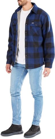 Smith's Workwear Men's Sherpa-Lined Plaid Fleece Shirt Jacket in Saudi Arabia