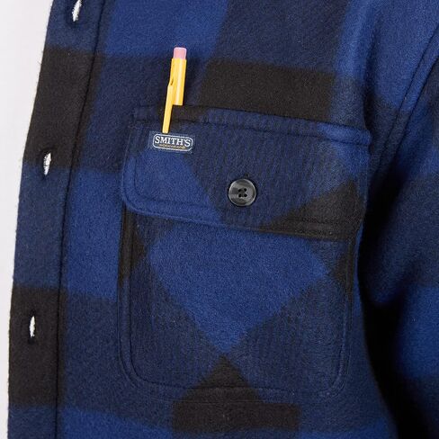 Smith's Workwear Men's Sherpa-Lined Plaid Fleece Shirt Jacket in Saudi Arabia