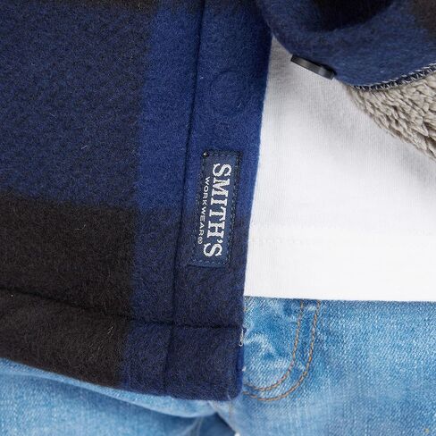 Smith's Workwear Men's Sherpa-Lined Plaid Fleece Shirt Jacket in Saudi Arabia
