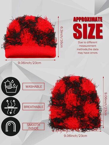 Shihanee 4 Pcs Distressed Balaclava Unisex Knitted Beanie Fuzzy Winter Warm Outdoor Winter Hat Knit Beanie Cap for Men Women in Kuwait