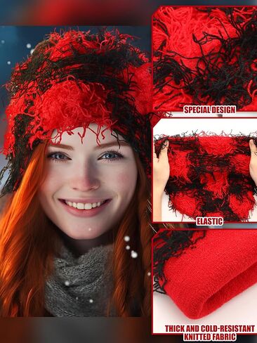 Shihanee 4 Pcs Distressed Balaclava Unisex Knitted Beanie Fuzzy Winter Warm Outdoor Winter Hat Knit Beanie Cap for Men Women in Kuwait