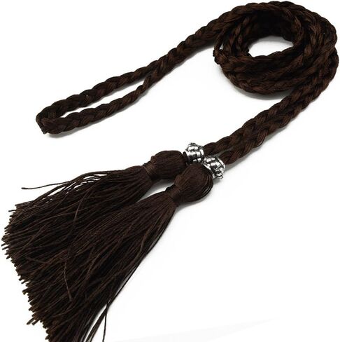 MoYoTo® Women's Fashion Bowknot Thin Braided Belt for Dress with Tassel (Multicolor) in Saudi Arabia