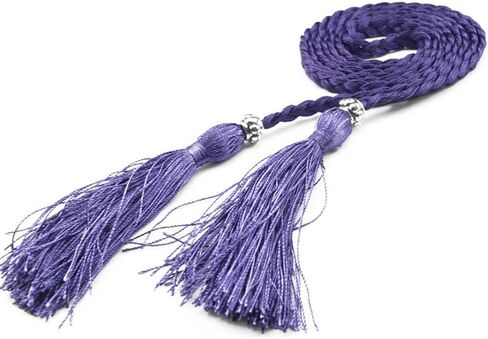 MoYoTo® Women's Fashion Bowknot Thin Braided Belt for Dress with Tassel (Multicolor) in Saudi Arabia