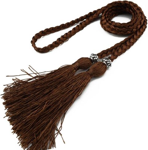 MoYoTo® Women's Fashion Bowknot Thin Braided Belt for Dress with Tassel (Multicolor) in Saudi Arabia