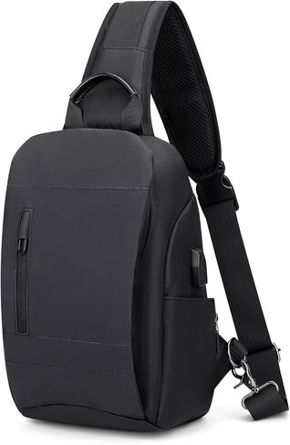 حقيبة ظهر WITZMAN سلينغ للرجال من النايلون للسفر وحقيبة ظهر مقاومة للماء وخفيفة الوزن وحزام واحد كاجوال للمشي لمسافات طويلة (BN002 أسود) in Kuwait