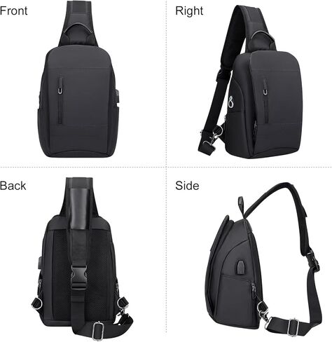 حقيبة ظهر WITZMAN سلينغ للرجال من النايلون للسفر وحقيبة ظهر مقاومة للماء وخفيفة الوزن وحزام واحد كاجوال للمشي لمسافات طويلة (BN002 أسود) in Kuwait