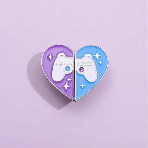 دبوس لطيف للأزواج على شكل لوحة ألعاب - دبوس مينا على شكل قلب مضحك - هدايا جمالية للأطفال والبنات والمراهقات والنساء والرجال in Kuwait