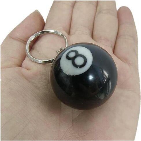 Qunqin 2 pcs Black 8 Ball Keychain Creative Key Chain Diameter 1.26 In Pendant Decorative Keychain Keyrings Keychains Accessories in Kuwait