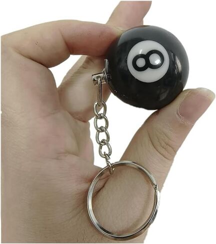 Qunqin 2 pcs Black 8 Ball Keychain Creative Key Chain Diameter 1.26 In Pendant Decorative Keychain Keyrings Keychains Accessories in Kuwait