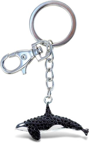 CoTa Global - Black And White Killer Whale Sparkling Keychain Charm 6.5 Inches (6684) in Saudi Arabia