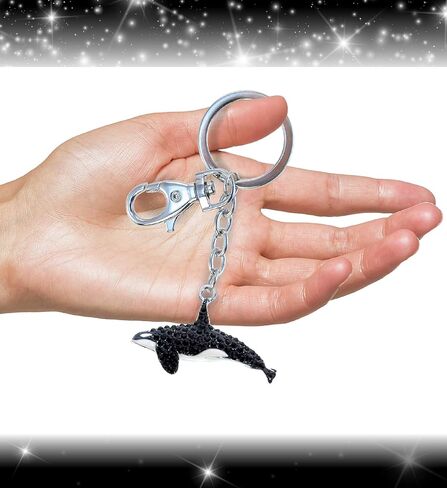 CoTa Global - Black And White Killer Whale Sparkling Keychain Charm 6.5 Inches (6684) in Saudi Arabia