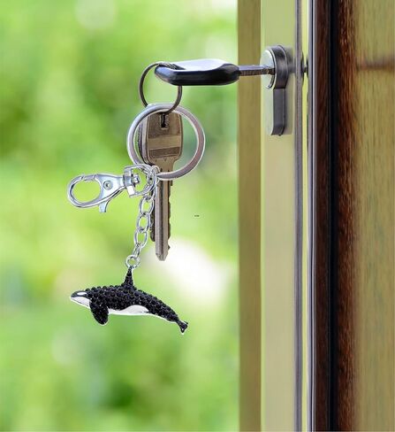 CoTa Global - Black And White Killer Whale Sparkling Keychain Charm 6.5 Inches (6684) in Saudi Arabia