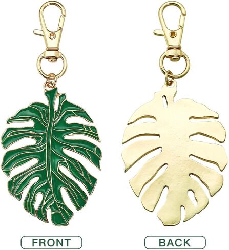 BESTOYARD Palm Leaf Keychain Metal Tropical Green Leaf Keychain Birthday Party Hawaiian Party Favor in Saudi Arabia