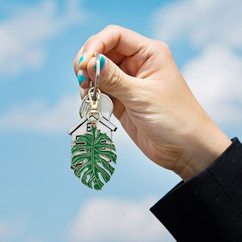 BESTOYARD Palm Leaf Keychain Metal Tropical Green Leaf Keychain Birthday Party Hawaiian Party Favor in Saudi Arabia