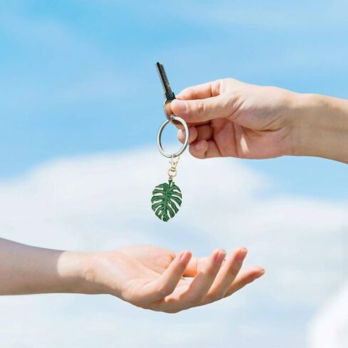 BESTOYARD Palm Leaf Keychain Metal Tropical Green Leaf Keychain Birthday Party Hawaiian Party Favor in Saudi Arabia