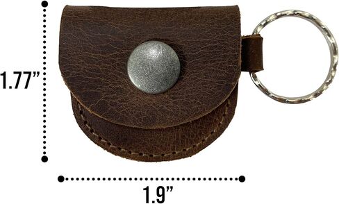 Hide & Groom, Rustic Ring Case Keychain Handmade from Full Grain Leather, Key Organizer, Easily Attach to Keys, Bride & Jewelry Storage - Bourbon Brown, Bourbon Brown, Unique in Kuwait