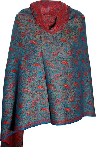LUXURY YAK WOOL SHAWL FLORAL PAISLEY PREMIUM QUALITY MAROON BLUE COLOUR FASHION SCARF OVERSIZE Shawl YOGA Blanket stole unisex Travel Wrap Meditation Soft gift for her in Kuwait