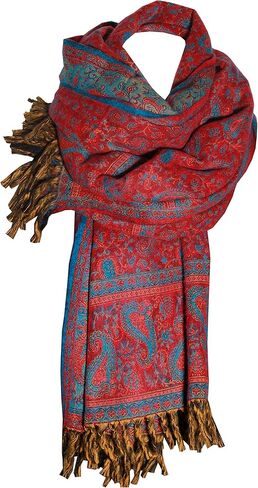 LUXURY YAK WOOL SHAWL FLORAL PAISLEY PREMIUM QUALITY MAROON BLUE COLOUR FASHION SCARF OVERSIZE Shawl YOGA Blanket stole unisex Travel Wrap Meditation Soft gift for her in Kuwait