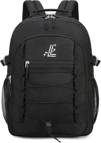 Lanola Basic Multi-Pocket Multipurpose Casual Backpack Water Resistant Bag for Business Travel Hiking Daypack - Dark Blue in Saudi Arabia