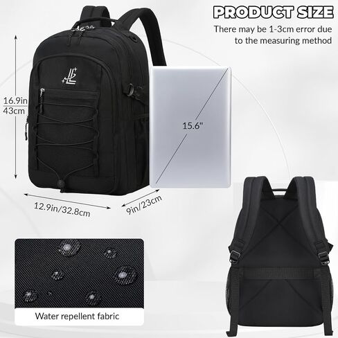 Lanola Basic Multi-Pocket Multipurpose Casual Backpack Water Resistant Bag for Business Travel Hiking Daypack - Dark Blue in Saudi Arabia