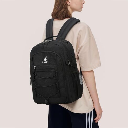 Lanola Basic Multi-Pocket Multipurpose Casual Backpack Water Resistant Bag for Business Travel Hiking Daypack - Dark Blue in Saudi Arabia
