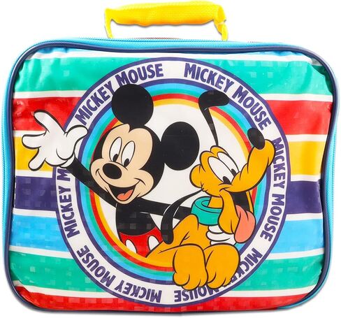 Fast Forward Mickey Mouse Mini Backpack with Lunch Box Set - 4 Pc Bundle with 11" Mickey Backpack, Mickey Mouse Lunch Bag, Stickers, More | Mickey Mouse Backpack for Toddler in Saudi Arabia
