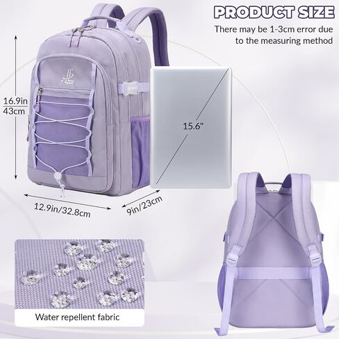 Lanola Basic Multi-Pocket Multipurpose Casual Backpack Water Resistant Bag for Business Travel Hiking Daypack - Dark Blue in Saudi Arabia