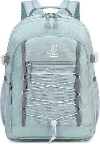 Lanola Basic Multi-Pocket Multipurpose Casual Backpack Water Resistant Bag for Business Travel Hiking Daypack - Dark Blue in Saudi Arabia