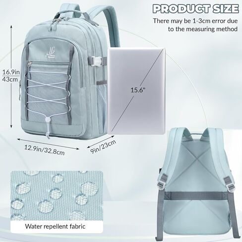Lanola Basic Multi-Pocket Multipurpose Casual Backpack Water Resistant Bag for Business Travel Hiking Daypack - Dark Blue in Saudi Arabia