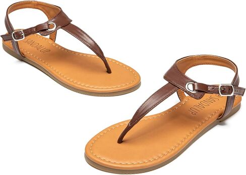 صندل نسائي مسطح من SANDALUP بحزام على شكل حرف T مع إبزيم in Saudi Arabia
