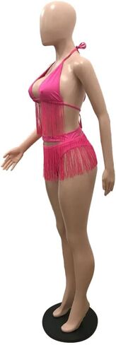 المرأة مثير شرابة بيكيني Coverups 3 قطعة وتتسابق الصيف الرسن سلسلة المايوه مثلث بيكيني مجموعات in Kuwait