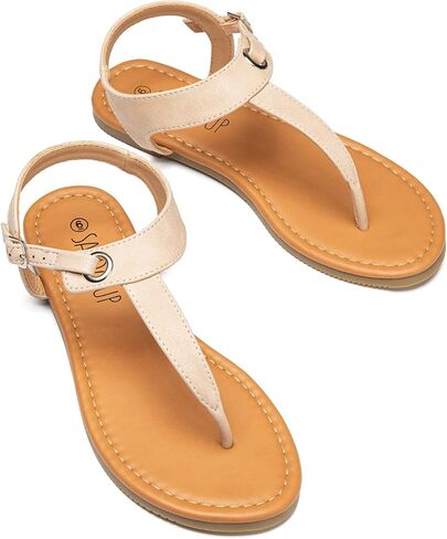 صندل نسائي مسطح من SANDALUP بحزام على شكل حرف T مع إبزيم in Saudi Arabia