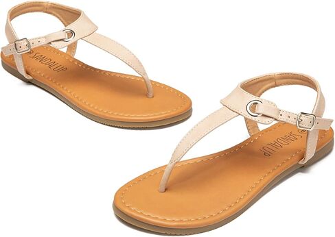صندل نسائي مسطح من SANDALUP بحزام على شكل حرف T مع إبزيم in Saudi Arabia