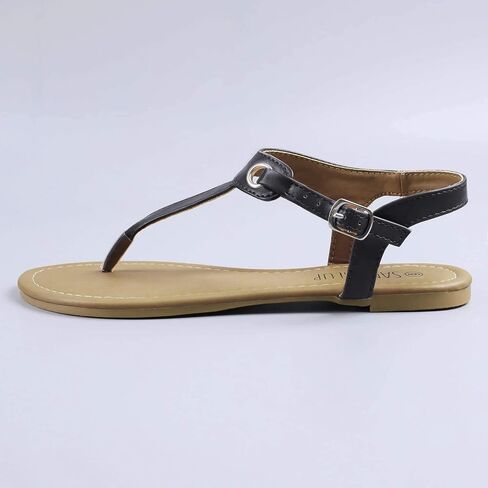 صندل نسائي مسطح من SANDALUP بحزام على شكل حرف T مع إبزيم in Saudi Arabia